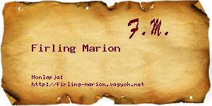 Firling Marion névjegykártya