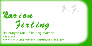 marion firling business card